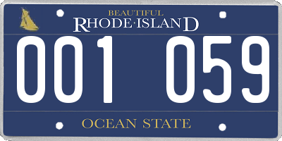 RI license plate 001059