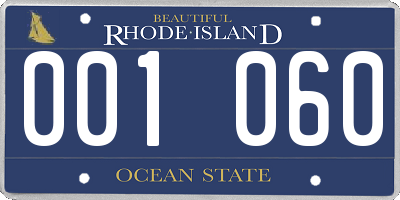 RI license plate 001060