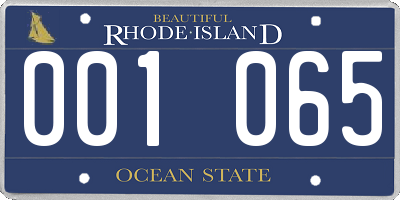 RI license plate 001065