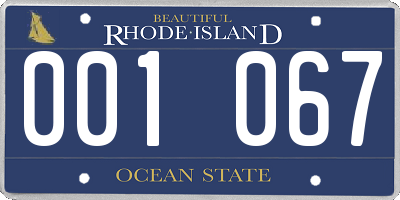 RI license plate 001067