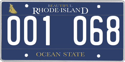 RI license plate 001068