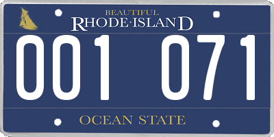 RI license plate 001071