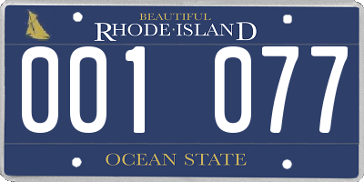 RI license plate 001077