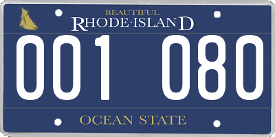 RI license plate 001080