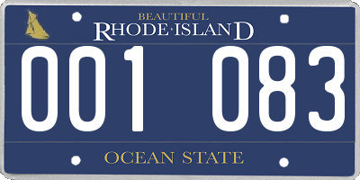 RI license plate 001083