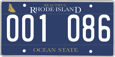 RI license plate 001086