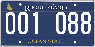 RI license plate 001088