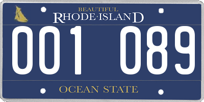 RI license plate 001089