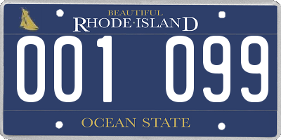 RI license plate 001099