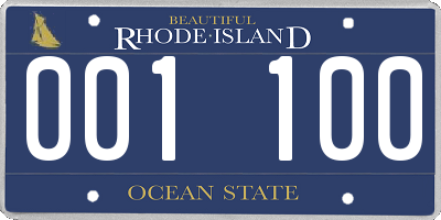 RI license plate 001100