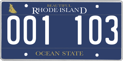 RI license plate 001103