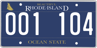 RI license plate 001104
