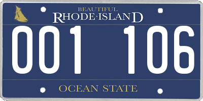 RI license plate 001106