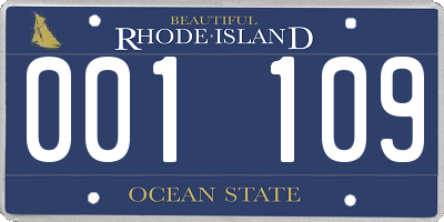 RI license plate 001109