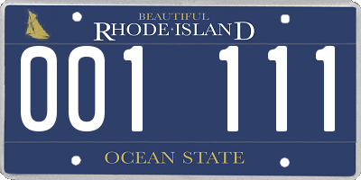RI license plate 001111