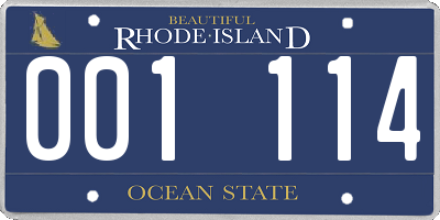 RI license plate 001114