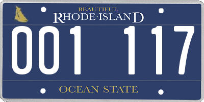 RI license plate 001117