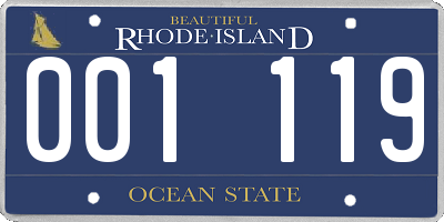 RI license plate 001119