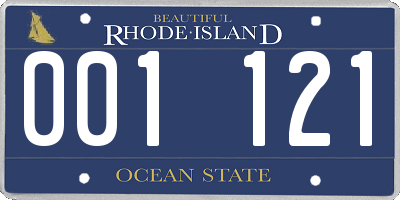 RI license plate 001121