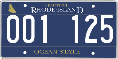 RI license plate 001125