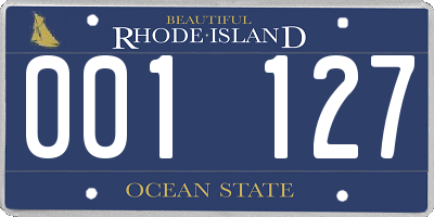 RI license plate 001127
