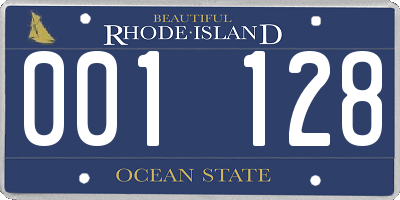 RI license plate 001128