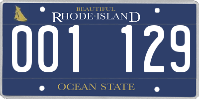 RI license plate 001129