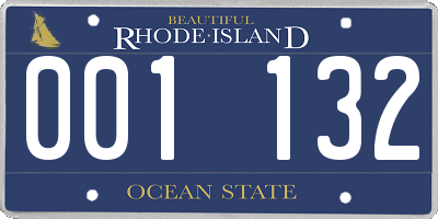 RI license plate 001132