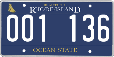 RI license plate 001136