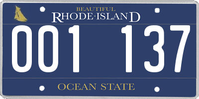 RI license plate 001137