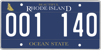 RI license plate 001140