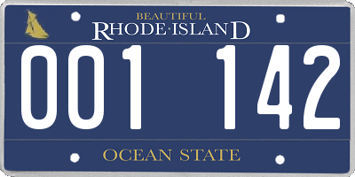 RI license plate 001142