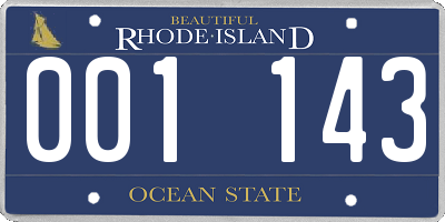 RI license plate 001143