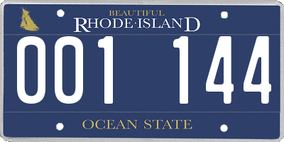 RI license plate 001144