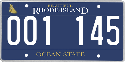 RI license plate 001145