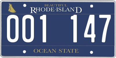 RI license plate 001147