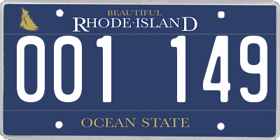 RI license plate 001149