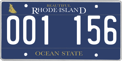 RI license plate 001156