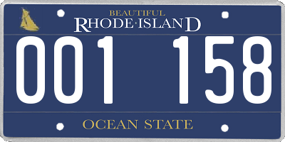 RI license plate 001158