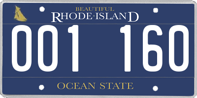 RI license plate 001160