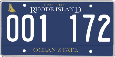 RI license plate 001172