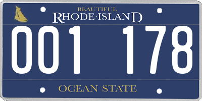 RI license plate 001178