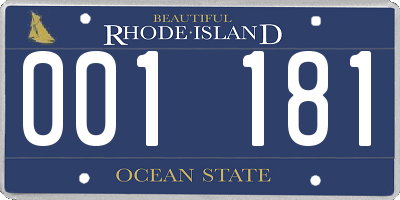 RI license plate 001181