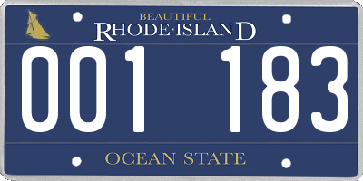 RI license plate 001183