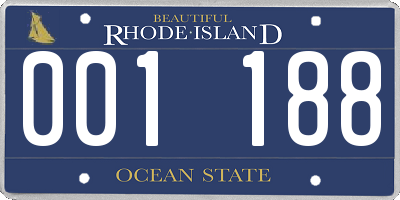 RI license plate 001188
