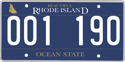 RI license plate 001190