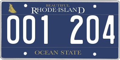 RI license plate 001204