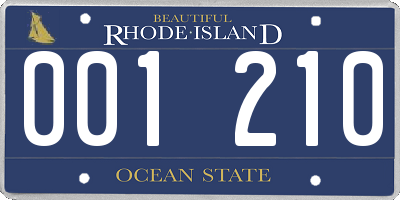 RI license plate 001210