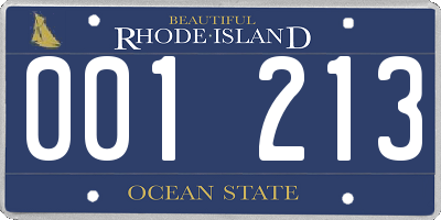 RI license plate 001213