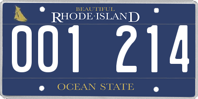 RI license plate 001214